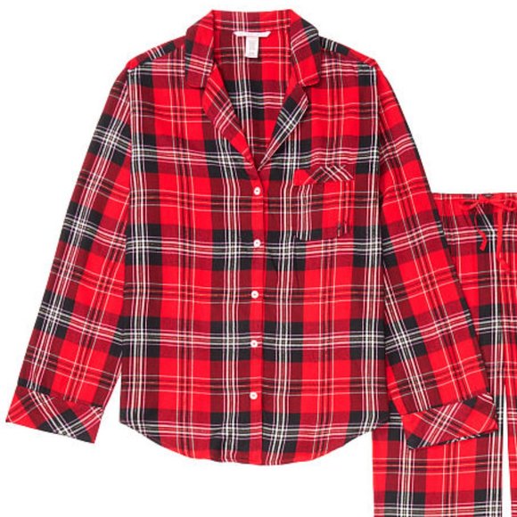 Last One! NWT VS M Cotton Flannel PJ Set Red Black Plaid Great Christmas Gift - Picture 12 of 16